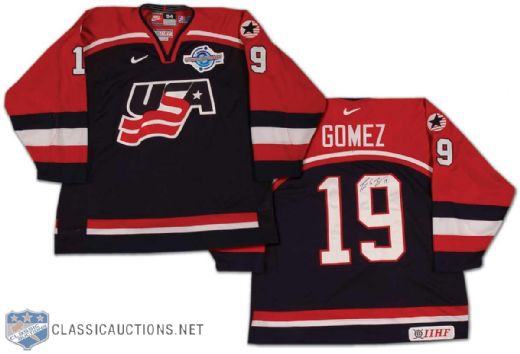 Scott Gomez 2004 World Cup Team USA Autographed Game Worn Jersey