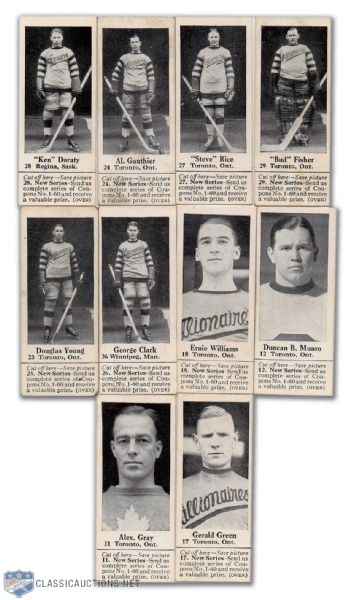 Rare 1920s Dominion Chocolate Athletic Stars Near Set (58/60) with Coupons!