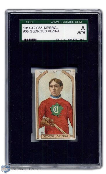 1911-12 Georges Vezina Imperial Tobacco C55 Rookie Card