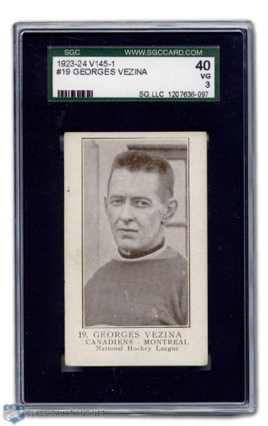 1923-24 Georges Vezina William Paterson V145-1 VG Graded Card