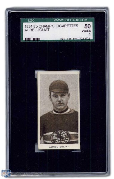 1924-25 Aurele Joliat Champs Cigarettes VG/EX Graded Card