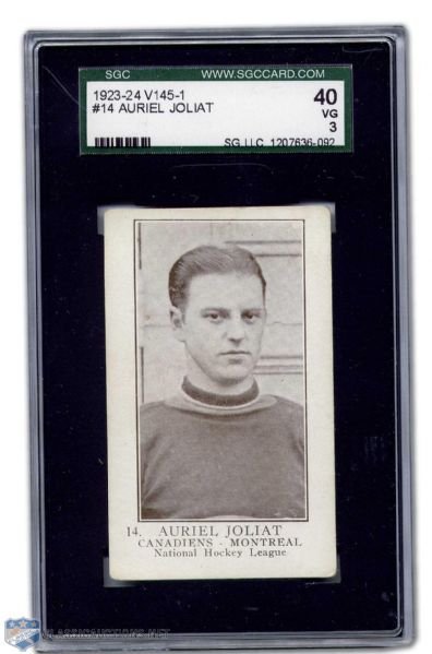 1923-24 Aurele Joliat William Paterson V145-1 VG Graded Rookie Card