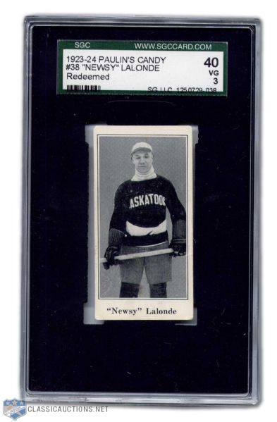 1923-24 Newsy Lalonde Paulins Candy VG Graded Card