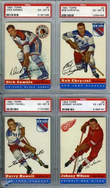 1954 Topps NHL Hockey Cards Complete PSA Graded Set of 60