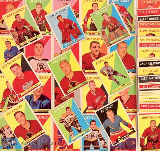 1958-59 Topps Complete 66-Card Set Including EX-MT Hull RC