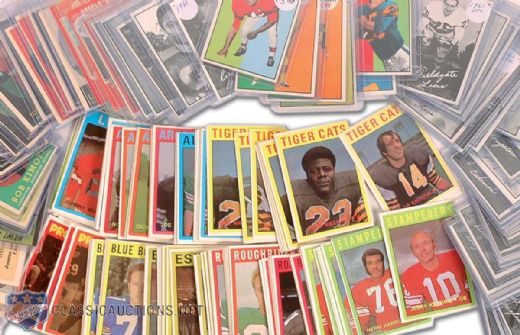 Vintage 1950s, 1960s and 1970s CFL Football Card Collection of 194, Featuring 1972 O-Pee-Chee Complete Set of 132