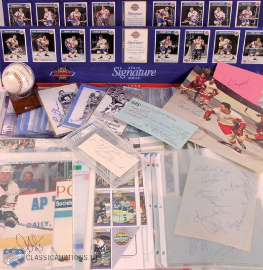 Huge Hockey Stars Autograph Collection, Including Deceased Hall-of-Famers