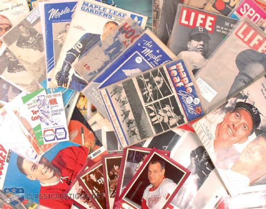 Large Hockey and Baseball Publication Collection, Including Vintage Maple Leaf Gardens Program Collection of 8