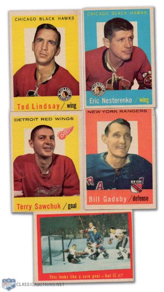 1959-60 Topps Card Lot of 20 Including Sawchuk