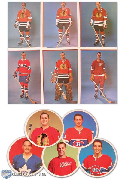 El Producto NHL All-Stars Disc Collection of 5, Plus Weekend Magazine 1965-66 First All-Star Team Photo Collection of 6