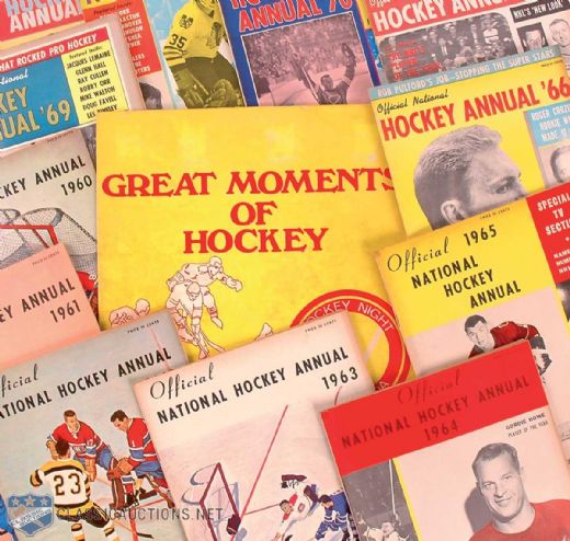 Official National Hockey Annual Collection of 16, Plus Hockey Night in Canada "Great Moments of Hockey" LP