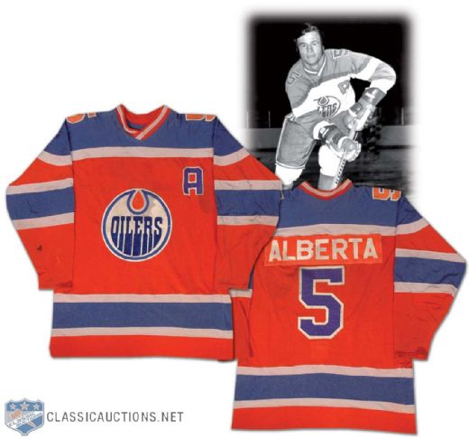 1972-73 Doug Barrie WHA Alberta Oilers Game Worn Jersey