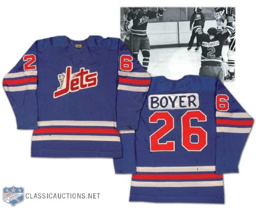 1972-73 Walter Boyer WHA Winnipeg Jets Inaugural Season Game Worn Jersey