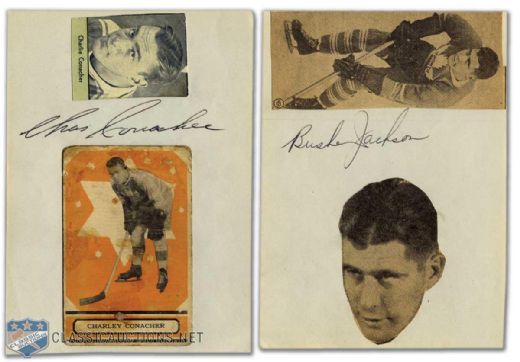 Charlie Conacher and Busher Jackson Signed Autograph Page Collection of 2