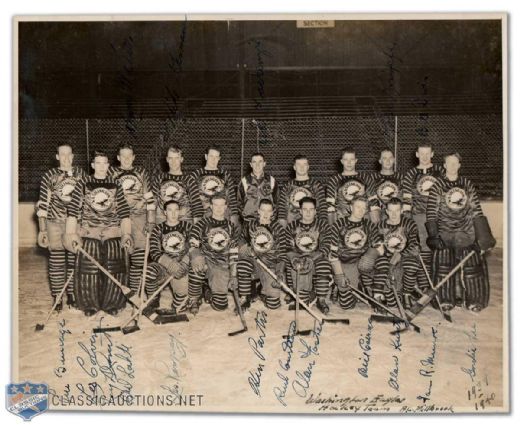 Original 1939-40 Washington Eagles Autographed Team Photo