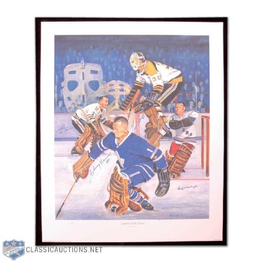 "Legends of the Crease" Autographed Lithograph (20" x 24")