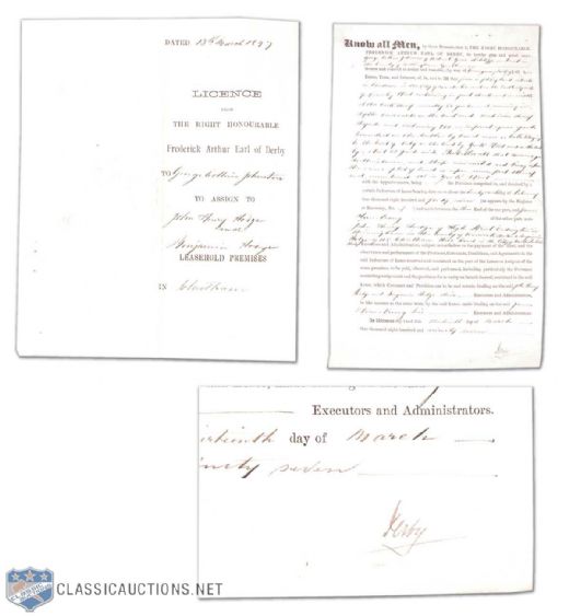 1897 Lord Stanley Autographed Official Legal Document