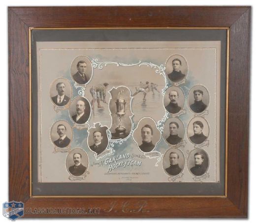 Incredible 1901 John Garland Son & Co. Hockey Team Framed Master Photograph