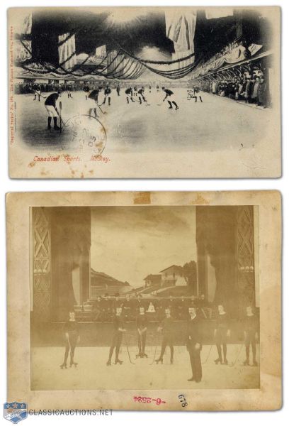 1890s and 1900s Hockey Photo and Postcard Collection of 2