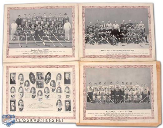 1934 CCM Hockey Team Photo Collection of 4