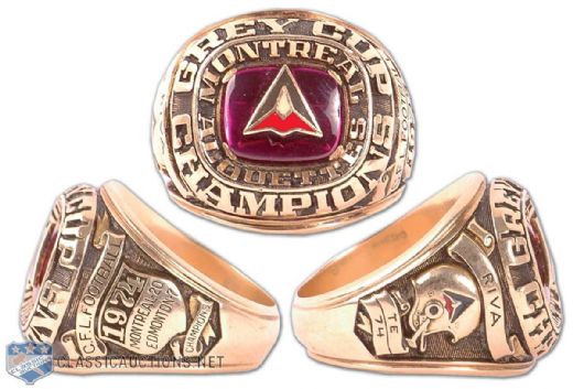 Peter Dalla Rivas 1974 Montreal Alouettes Grey Cup Gold Championship Ring