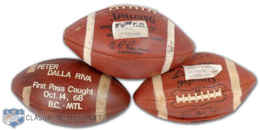 Peter Dalla Rivas Milestone Official CFL Football Collection of 3