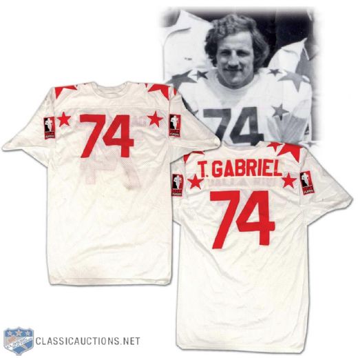 Tony Gabriels 1974 Game Worn CFL All-Star Game Jersey Originally Issued to Peter Dalla Riva