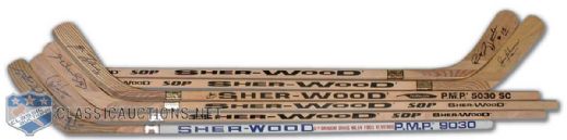 Peter Dalla Rivas Autographed Hockey Stick Collection of 6