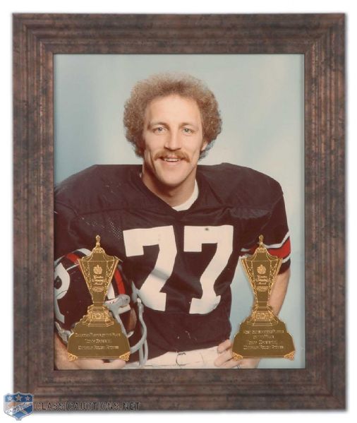 Tony Gabriels 1978 CFL Oustanding Player of the Year and Canadian Player of the Year Schenley Awards Framed Portrait