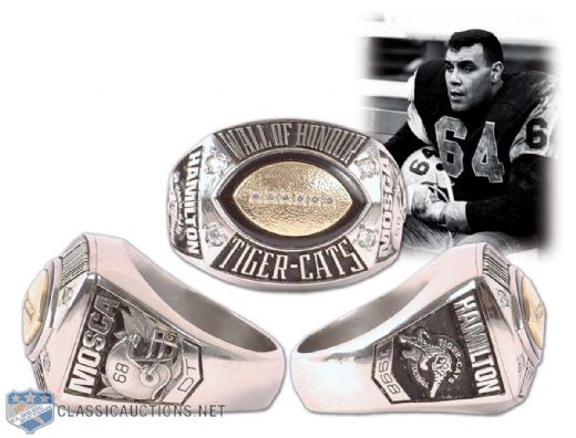 Angelo Moscas Hamilton Tiger-Cats "Wall of Honour" Tribute Ring