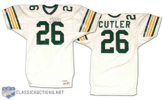 Dave Cutlers Late-1970s Signed CFL Edmonton Eskimos Game Worn Jersey