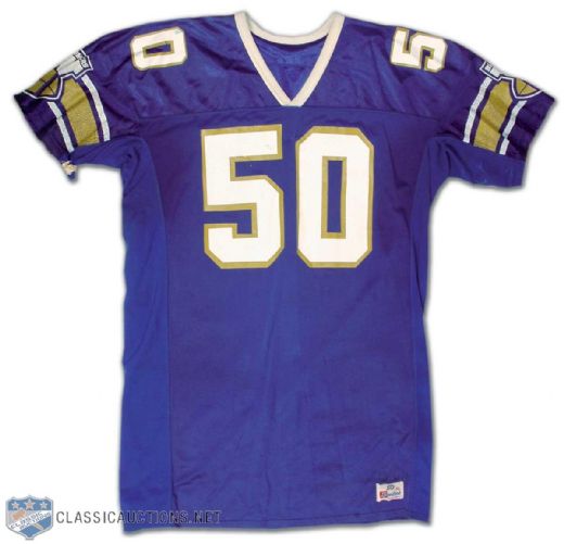 1992 Winnipeg Blue Bombers Ray Wiens Game Worn Jersey