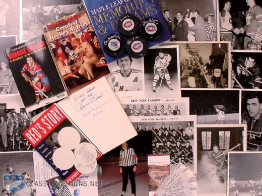 Hockey Legends Signed Memorabilia Collection, Featuring Maurice Richard Autographed Book