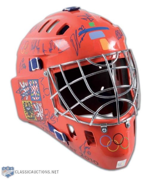 2010 Olympics Czech Republic Team Autographed Goalie Mask