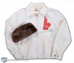 Rogatien Vachons Signed 1976 Canada Cup Team Canada Jacket & Fur Hat