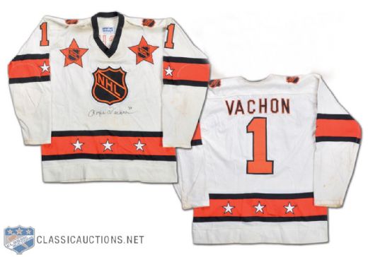 Rogatien Vachons 1975 NHL All-Star Game Signed Game-Worn Jersey