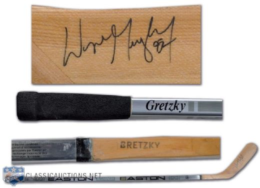 Wayne Gretzky 1989-90 LA Kings Signed Easton Game-Used Stick #2