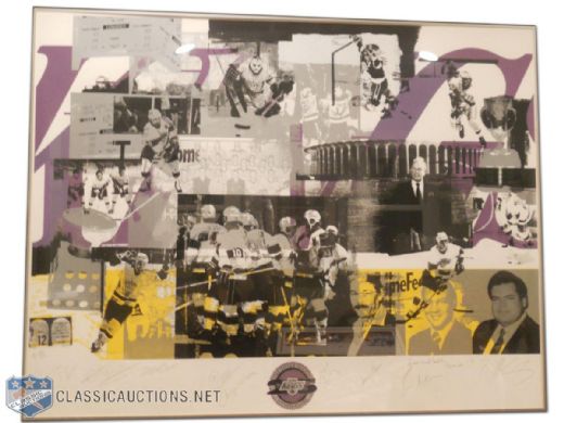 Rogatien Vachons Los Angeles Kings Signed "The Silver Season" Limited Edition 25th Anniversary Lithograph #30 of 32 (42" x 52 1/2") Autographed by 12, Including Gretzky, Dionne & Jack Kent Cooke!