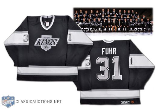 Grant Fuhr 1994-95 Los Angeles Kings Game-Worn Black Jersey