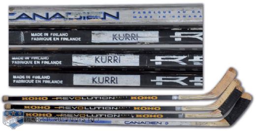 Los Angeles Kings Game-Used Stick Lot of 4 Including Jari Kurri Collection of 3!