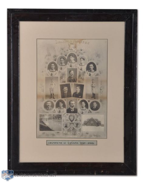 1899-1900 Stanley Cup Champions Montreal Shamrocks Framed Team Photo Montage by Rice Studios (21 1/2" x 27 1/2")