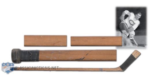1950-51 Maurice Richard 312th Goal Game-Used Stick