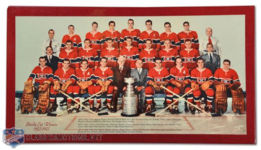 Maurice Richards 1952-53 Stanley Cup Champion Montreal Canadiens Celluloid Team Photo (11" x 20")