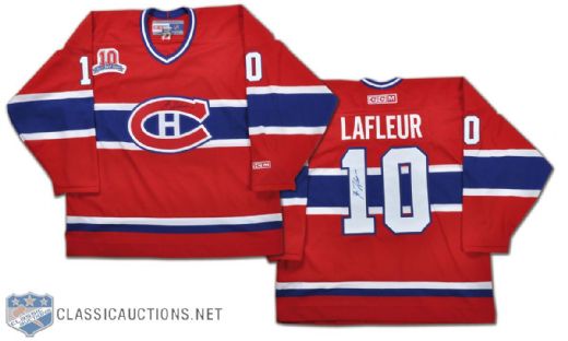 Guy Lafleur Double Signed Montreal Canadiens Jersey