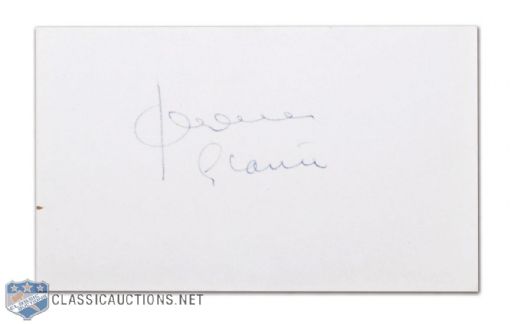 Jacques Plante Signed Index Card & Photo