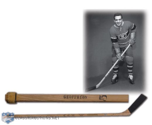 Circa 1957 Bernard Geoffrion Montreal Canadiens Signed CCM Game-Used Stick