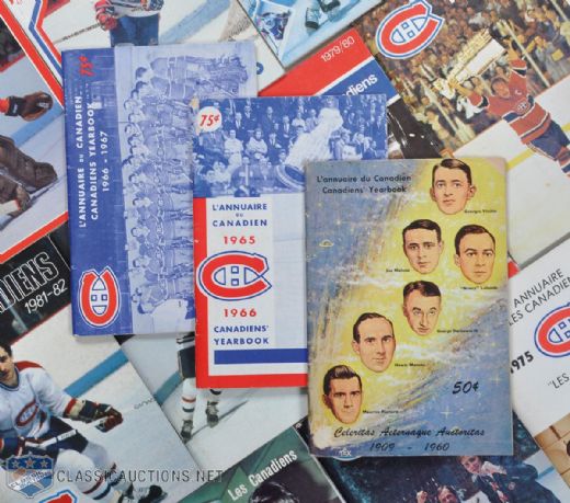 1960s, 70s & 80s Montreal Canadiens Media Guide Collection of 15 Featuring Inaugural 1960-61 Edition
