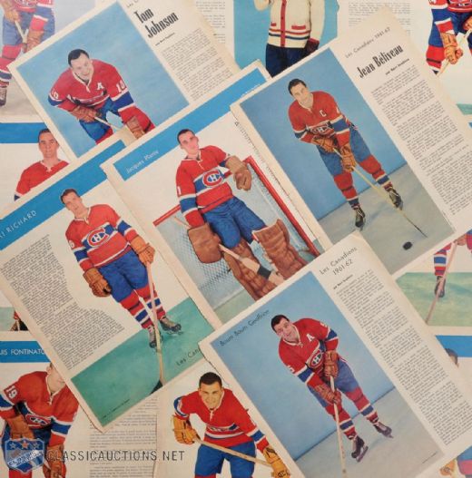 1961-62 Montreal Canadiens La Patrie Premium Pictures Set of 18