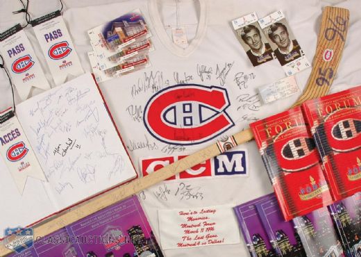 Last Game at Montreal Forum and First Molson Centre Game Team-Autographed Memorabilia Collection of 22