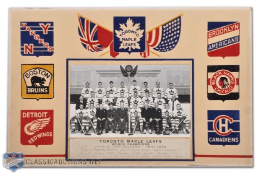 1941-42 Toronto Maple Leafs Stanley Cup Champions Photo Display (12 1/2" x 19")